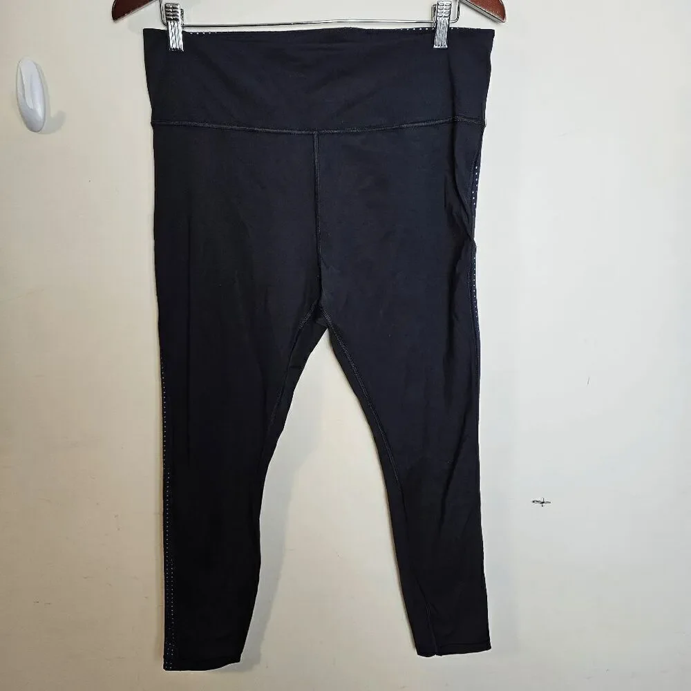 Athleta Ultimate Stash Pocket Laser Cut 7/8 Tight 531332 Women's Black/Blue Size